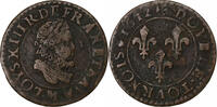 France Double Tournois Louis XIII, Toulouse, Copper -