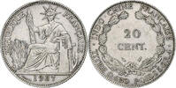 French Indochina 20 Cents Paris, Silver, KM:17.2 -