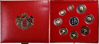 Monaco Coffret 1c. à 5€ Rainier III, Set 1c. - 5 Euro, sainte Dévote, Proof, MDP -
