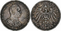 Kingdom of Prussia 5 Mark Wilhelm II, Berlin, Silver, KM:536 -