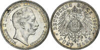 Kingdom of Prussia 5 Mark Wilhelm II, Berlin, Silver, KM:523 -