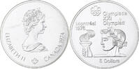 Canada 5 Dollars Elizabeth II, Olympic flame, Ottawa, Silver -