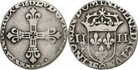 France 1/4 Ecu Louis XIII, Saint-Lô, Silver, Gadoury:27 -