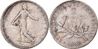 France 2 Francs Coin, Semeuse, Paris, Silver, KM:845.1 -