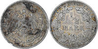 Germany 1/2 Mark Wilhelm II, Muldenhütten, Silver, EF(40-45) -
