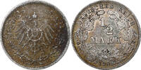 Germany 1/2 Mark Wilhelm II, Berlin, Silver -