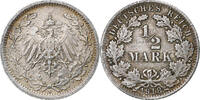 Germany 1/2 Mark Wilhelm II, Berlin, Silver -