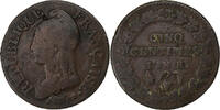 France 5 Centimes Dupré, Lille, Copper, Gadoury:126a -