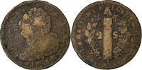 France 2 Sols Louis XVI, 2 Sols François, Marseille, Métal de cloche -