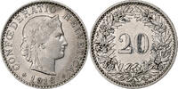 Switzerland 20 Rappen Libertas, Bern, Nickel, KM:29 -