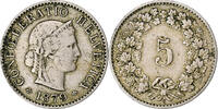 Switzerland 5 Rappen Libertas, Bern, Copper-nickel, KM:26 -