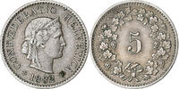 Switzerland 5 Rappen Libertas, Bern, Copper-nickel, KM:26 -