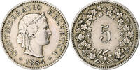 Switzerland 5 Rappen Libertas, Bern, Copper-nickel, KM:26 -
