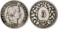 Switzerland 5 Rappen Libertas, Bern, Copper-nickel, KM:26 -