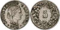 Switzerland 5 Rappen Libertas, Bern, Copper-nickel, KM:26 -