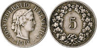 Switzerland 5 Rappen Libertas, Bern, Copper-nickel, KM:26 -