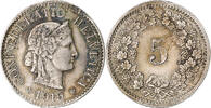 Switzerland 5 Rappen Libertas, Bern, Copper-nickel, KM:26 -