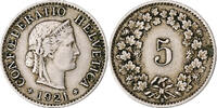Switzerland 5 Rappen Libertas, Bern, Copper-nickel, KM:26 -