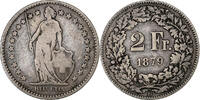 Switzerland 2 Francs Helvetia, Bern, Silver, KM:21 -