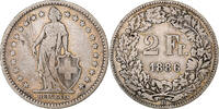 Switzerland 2 Francs Helvetia, Bern, Silver, KM:21 -