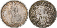 Switzerland 2 Francs Helvetia, Bern, Silver, KM:21 -