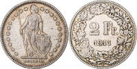 Switzerland 2 Francs Helvetia, Bern, Silver, KM:21 -