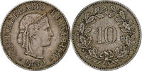 Switzerland 10 Rappen Libertas, Bern, Copper-nickel, VF(20-25), KM:27 -