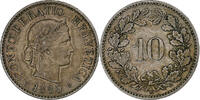 Switzerland 10 Rappen Libertas, Bern, Copper-nickel, KM:27 -