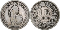 Switzerland Franc Helvetia, Bern, Silver, KM:29a -
