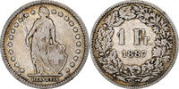 Switzerland Franc Helvetia, Bern, Silver, KM:29a -