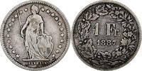 Switzerland Franc Helvetia, Bern, Silver, KM:29a -