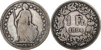 Switzerland Franc Helvetia, Bern, Silver, KM:29a -