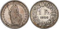 Switzerland Franc Helvetia, Bern, Silver, KM:29a -