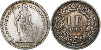 Switzerland Franc Helvetia, Bern, Silver, KM:29a -