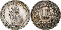 Switzerland Franc Helvetia, Bern, Silver, KM:29a -