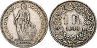 Switzerland Franc Helvetia, Bern, Silver, KM:29a -