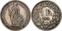 Switzerland Franc Helvetia, Bern, Silver, KM:29a -