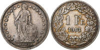 Switzerland Franc Helvetia, Bern, Silver, KM:29a -
