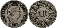 Switzerland 10 Rappen Libertas, Bern, Copper-nickel, KM:27 -