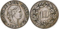 Switzerland 10 Rappen Libertas, Bern, Copper-nickel, KM:27 -