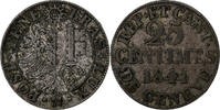 Canton of Geneva 25 Centimes Billon, KM:129 -
