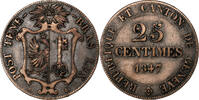 Canton of Geneva 25 Centimes Billon, KM:135 -