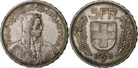 Switzerland 5 Francs Herdsman, Bern, Silver, KM:40 -
