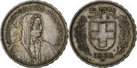 Switzerland 5 Francs Herdsman, Bern, Silver, KM:40 -