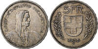Switzerland 5 Francs Herdsman, Bern, Silver, KM:40 -