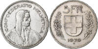 Switzerland 5 Francs Herdsman, Bern, Silver, KM:40 -