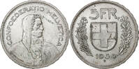 Switzerland 5 Francs Herdsman, Bern, Silver, KM:40 -