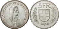 Switzerland 5 Francs Herdsman, Bern, Silver, KM:40 -