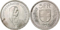 Switzerland 5 Francs Herdsman, Bern, Silver, KM:40 -