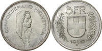 Switzerland 5 Francs Herdsman, Bern, Silver, KM:40 -